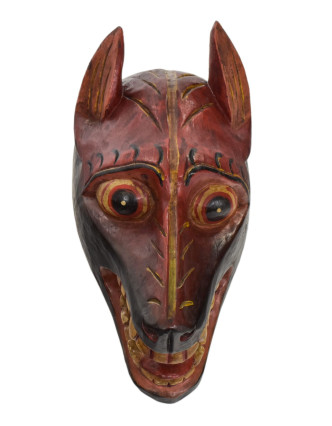 Dřevěná maska, pes, ručně malovaná, 12x11x25cm