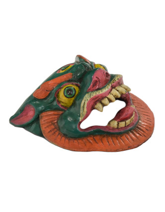 Dřevěná maska, drak, ručně malovaná, 14x8x15cm