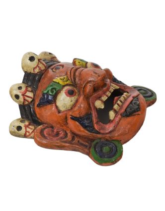 Dřevěná maska, "Bhairab", ručně vyřezávaná, malovaná, 21x8x21cm