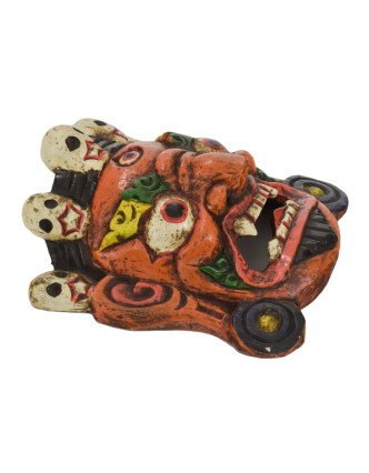 Dřevěná maska, "Bhairab", ručně vyřezávaná, malovaná, 18x9x21cm