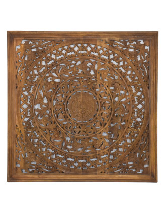 Ručně vyřezaná mandala z mangového dřeva, 180x8x180cm