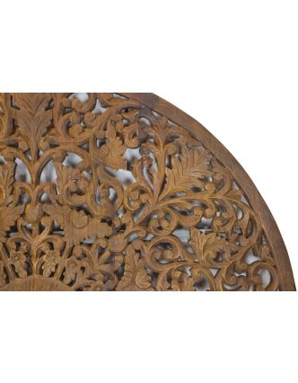 Ručně vyřezaná mandala z mangového dřeva, 150x8x150cm