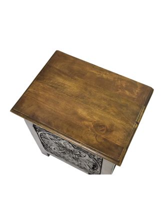 Noční stolek z mangového dřeva, černý, 50x35x65cm