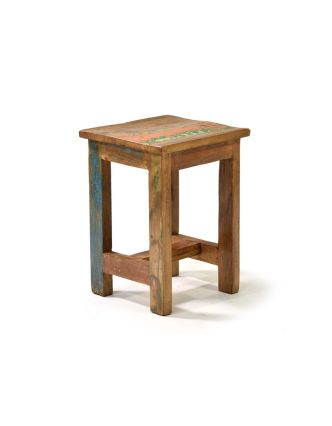 Malá stolička, "Goa" design, starý teak, 24x24x34cm