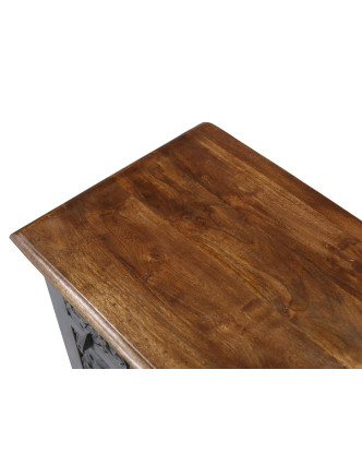 Noční stolek z mangového dřeva, šedý, 50x36x70cm