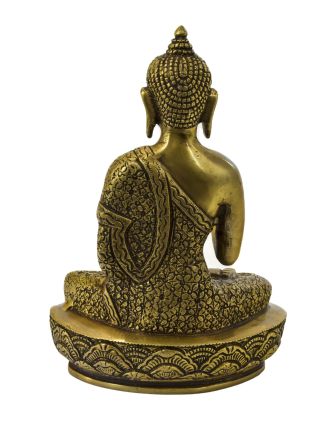 Buddha Amoghasiddhi, mosazná soška, 14x9x21cm