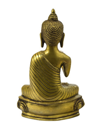 Buddha Amoghasiddhi, mosazná soška, 14x9x24cm