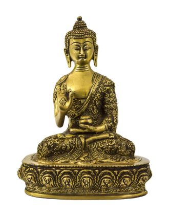Buddha Amoghasiddhi, mosazná soška, 18x11x24cm