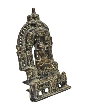 Soška Jain Mahavir, mosaz, antik patina, 8x4x12cm