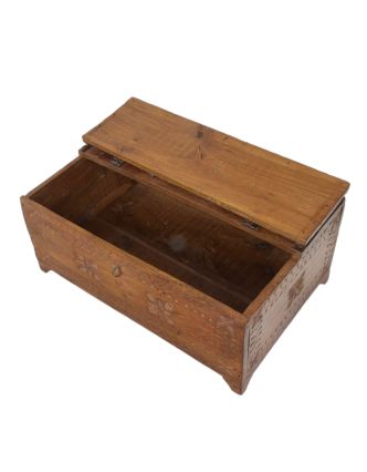 Stará truhlička z teakového dřeva, 38x25x17cm