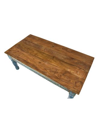 Konferenční stolek z teakového dřeva, ruční řezby, 142x72x51cm