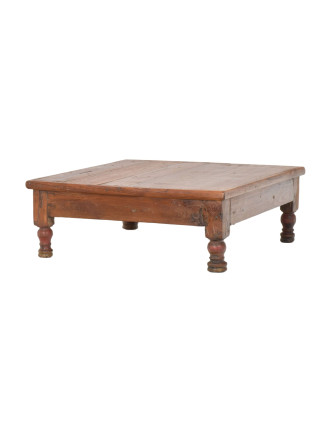 Starý čajový stolek z teakového dřeva, 51x53x19cm