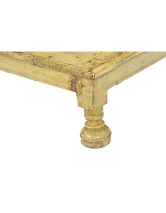 Starý čajový stolek z teakového dřeva, 47x47x19cm