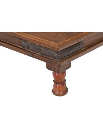 Starý čajový stolek z teakového dřeva, 46x46x17cm