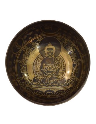 Tibetská mísa, "Gulpa", gravírovaná s designem, průměr 19,5cm