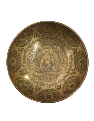 Tibetská mísa, "Gulpa", gravírovaná s designem, průměr 27,5cm