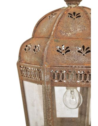 Kovová lampa v orientálním stylu, rez, 25x25x53cm