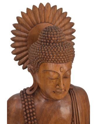 Buddha, socha ze dřeva stromu Suar, 70x45x118cm