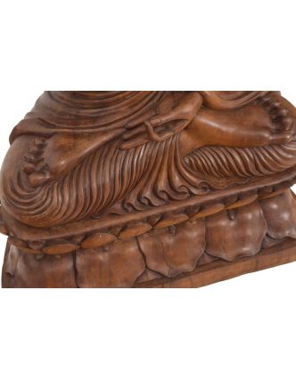 Buddha, socha ze dřeva stromu Suar, 70x45x118cm