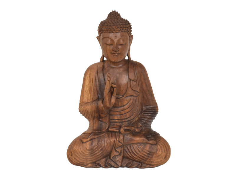 Buddha ze dřeva stromu Suar, 34x16x52cm