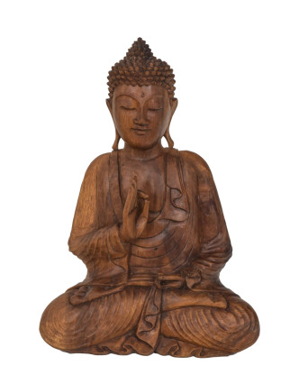 Buddha ze dřeva stromu Suar, 34x14x50cm