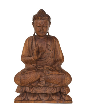 Buddha ze dřeva stromu Suar, 38x22x62cm