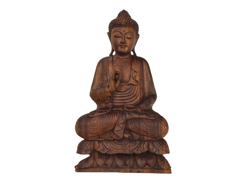 Buddha ze dřeva stromu Suar, 44x22x75cm