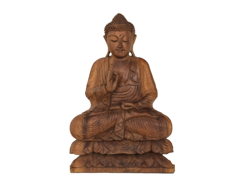 Buddha ze dřeva stromu Suar, 46x23x70cm
