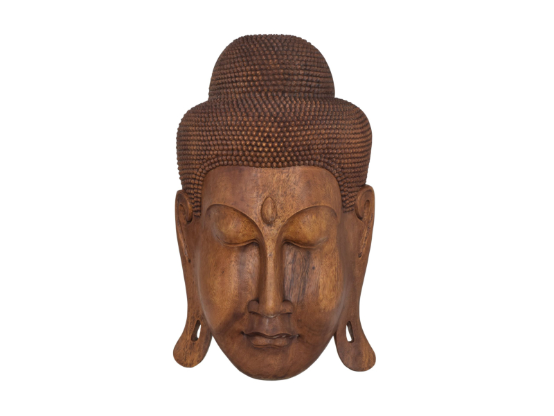 Maska Buddha ze dřeva stromu Suar, 58x39x98cm