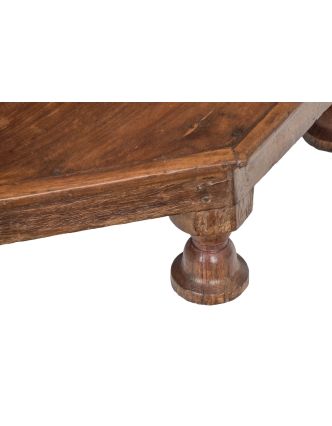 Čajový osmiboký stolek z teakového dřeva, 73x73x16cm