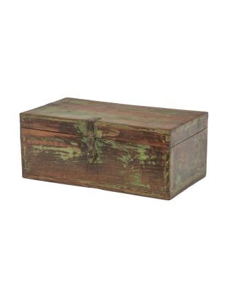 Stará dřevěná truhlička z teakového dřeva, 54x29x22cm