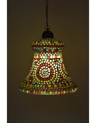 Skleněná mozaiková lampa, multibarevná, ruční práce, 28x28x30cm