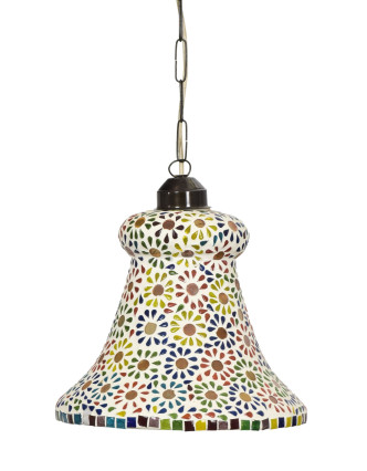 Skleněná mozaiková lampa, multibarevná, ruční práce, 28x28x30cm