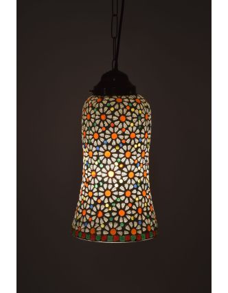 Otevřená skleněná mozaiková lampa, ruční práce, 18x18x34cm