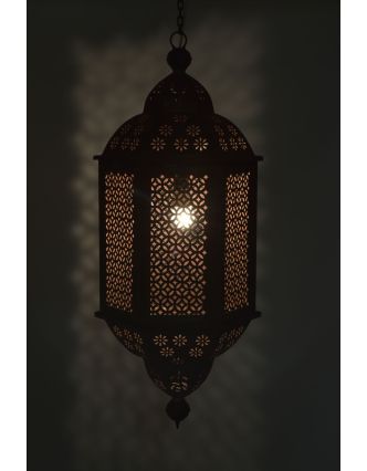 Kovová lampa v orientálním stylu, rez, 30x30x75cm