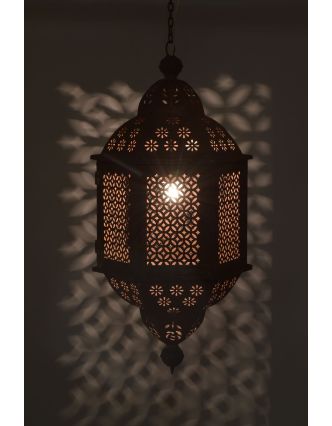 Kovová lampa v orientálním stylu, rez, 30x30x67cm