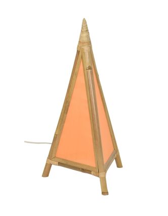 Stojací lampa/stínidlo z bambusu a látky, 40x40x80cm