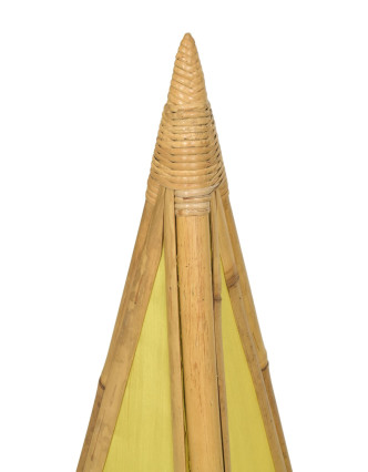 Stojací lampa/stínidlo z bambusu a látky, 45x45x100cm