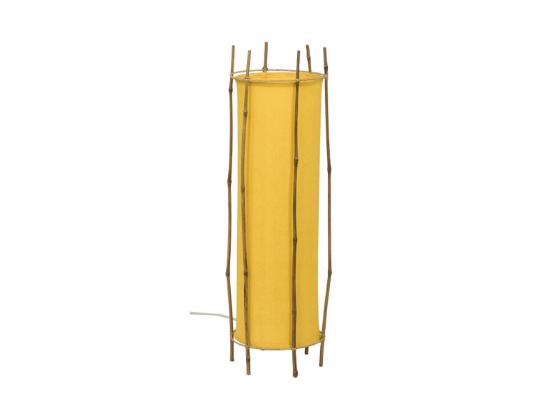 Stojací lampa/stínidlo z bambusu a látky, 25x25x80cm
