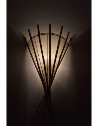Stínidlo z režné látky a bambusu na zeď, 30x15x60cm