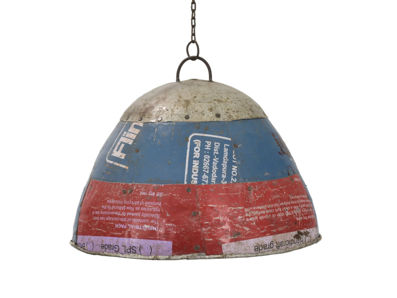 Lampa z recyklovaných plechů, ruční práce, průměr 38, výška 26cm