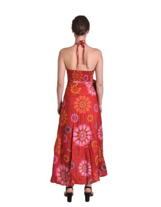 Zavinovací šaty "Flower design" na ramínka, červené