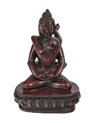 Buddha Shakti, pryskyřice, červený, 12cm