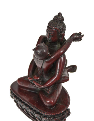 Buddha Shakti, pryskyřice, červený, 12cm