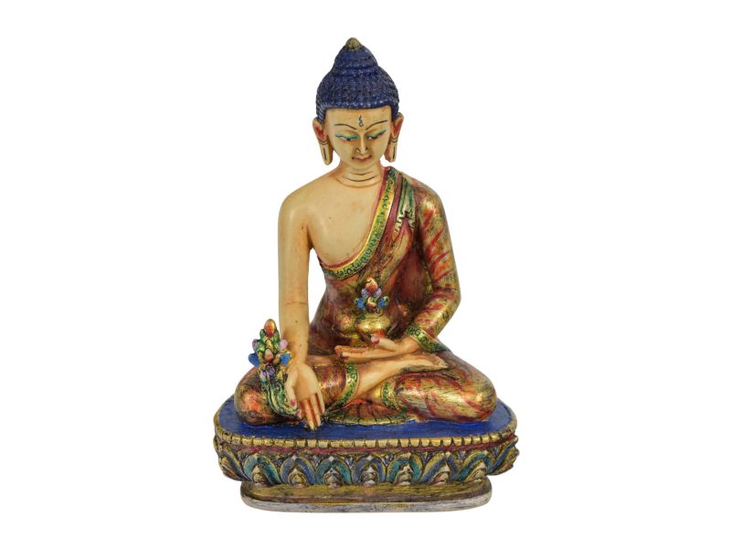 Uzdravující Buddha,  řučně malovaný, pryskyřice, 14cm