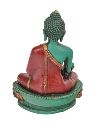 Uzdravující Buddha, tyrkysový, ručně malovaný, 14cm