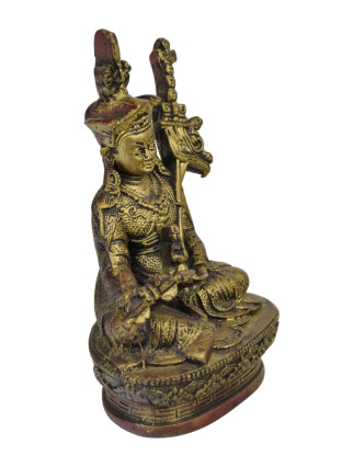 Guru Rinpoche, zlatá patina, pryskyřice, 15cm