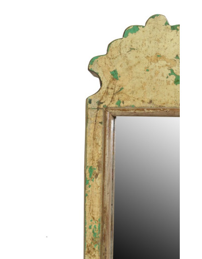 Malé zrcadlo v rámu z recyklovaného teakového dřeva, 15x43x3cm