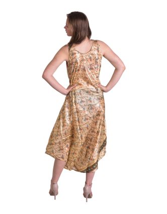 Dlouhé šaty bez rukávu z recyklovaných sárí, každý kus originál
