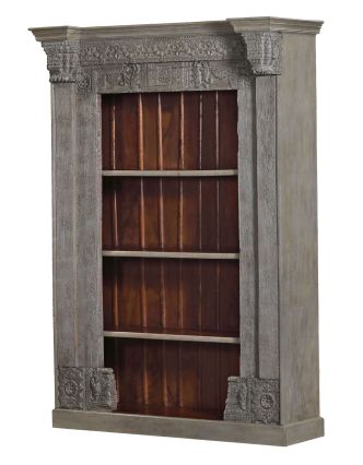 Knihovna z teakového dřeva vyrobená ze starého portálu, 160x55x227cm